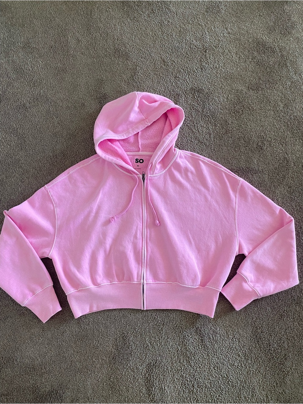 Bubble Gum Pink Hooded Cropped Jacket for Juniors/Womens